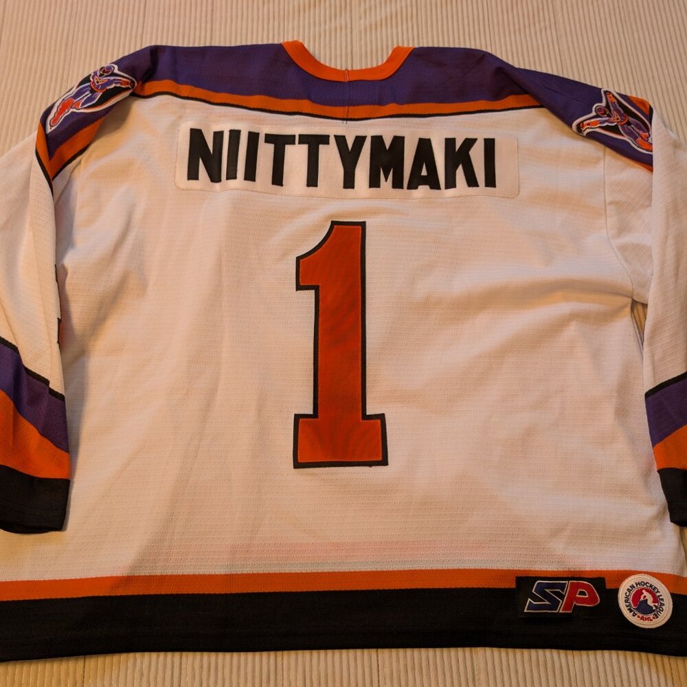 Vintage Philadelphia Phantoms Antero Niittymaki Goalie Hockey Jersey Bauer XXL